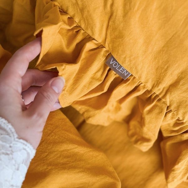 Постільна білизна з вареної бавовни з рюшами півтораспальний 2327 40*60